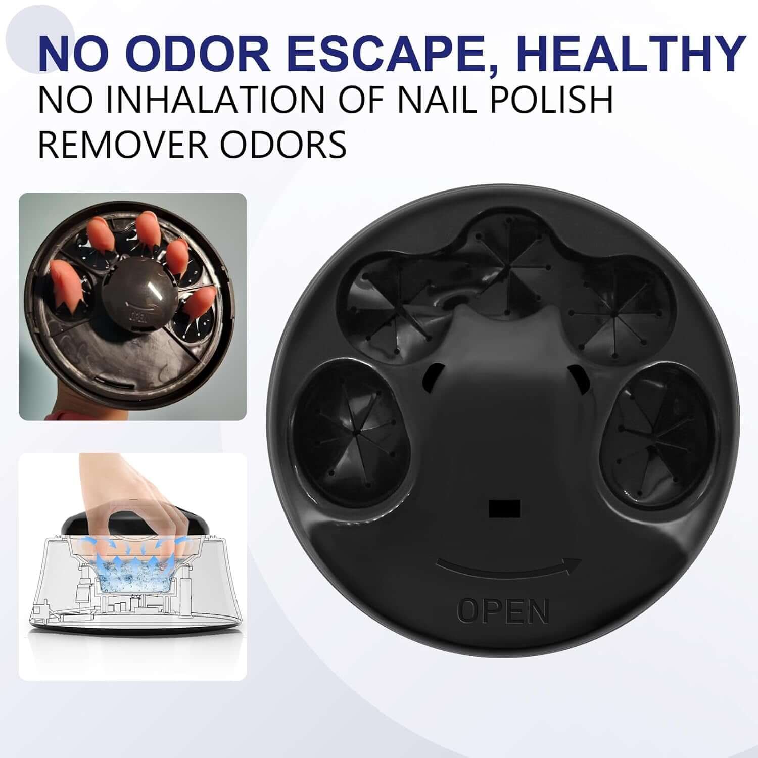 Nail Soaking Bowl, Electric Soak off Bowl Manicure Soaker Nail Polish Remover Machine for Acrylic Nails Dip Gel with Color Cuticle Pusher, Black