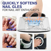 Nail Soaking Bowl, Electric Soak off Bowl Manicure Soaker Nail Polish Remover Machine for Acrylic Nails Dip Gel with Color Cuticle Pusher, Black